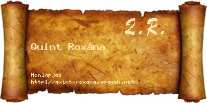 Quint Roxána névjegykártya